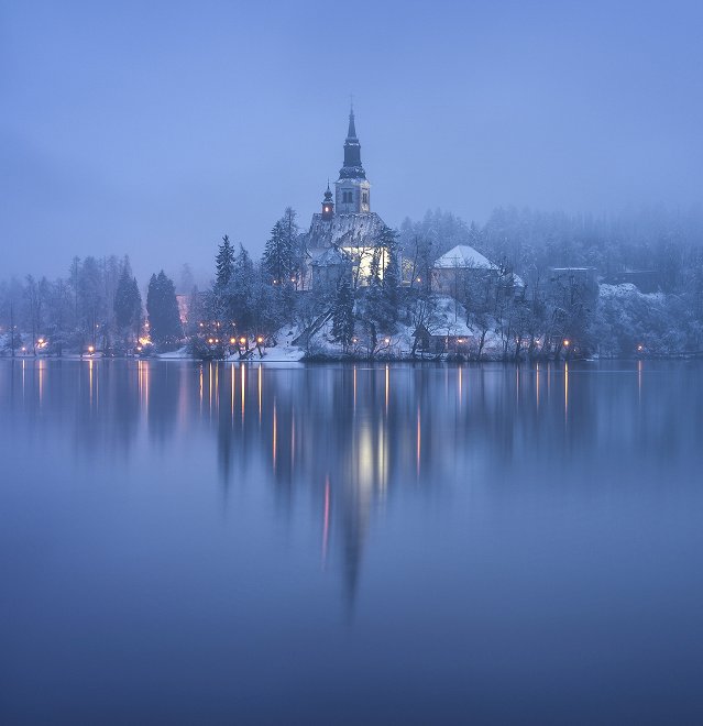 Bled Island in winter Bled Ales Krivec