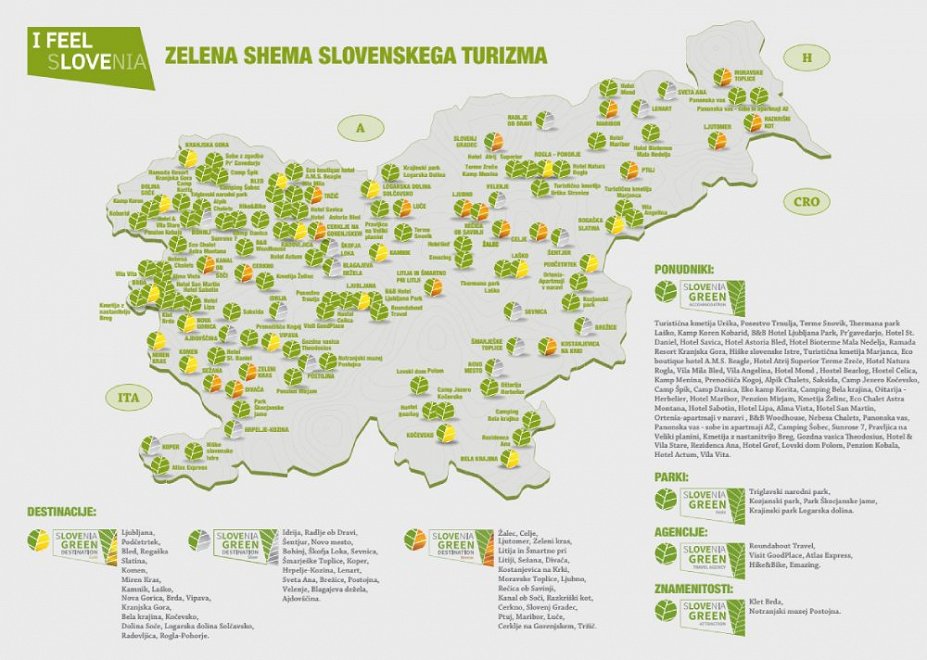 zelena shema slovenskega turizma zemljevid