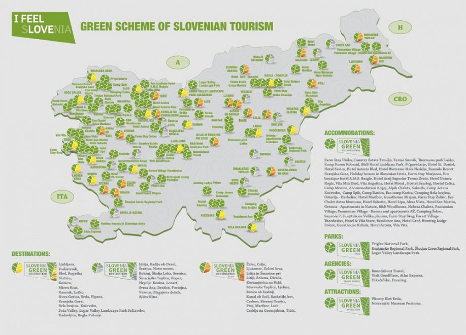 zelena shema slovenskega turizma zemljevid angleška verzija