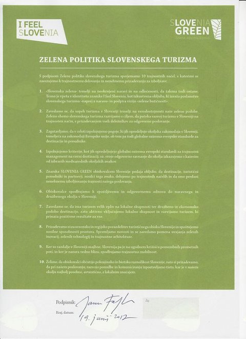 zelena politika slovenskega turizma